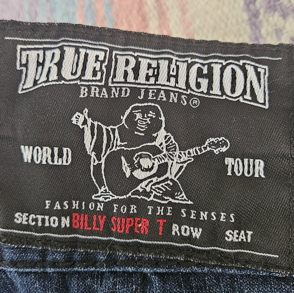 True Religion Billy Super T Jeans Made in USA Size 32 Hemmed 25.5 Inseam Y2K - Picture 5 of 17